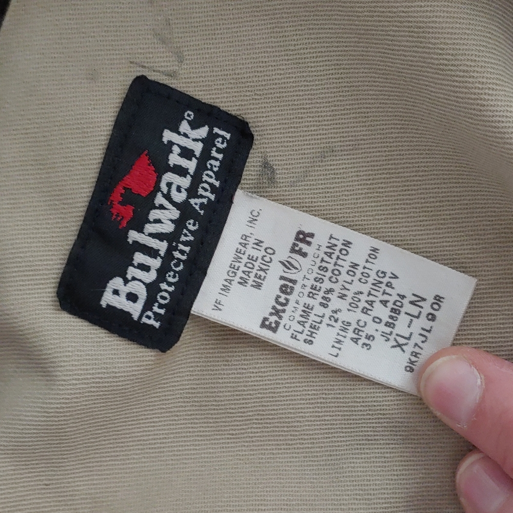 Bulwark Flame Resistant Brown Duck Bomber Jacket Size XL - Picture 4 of 14